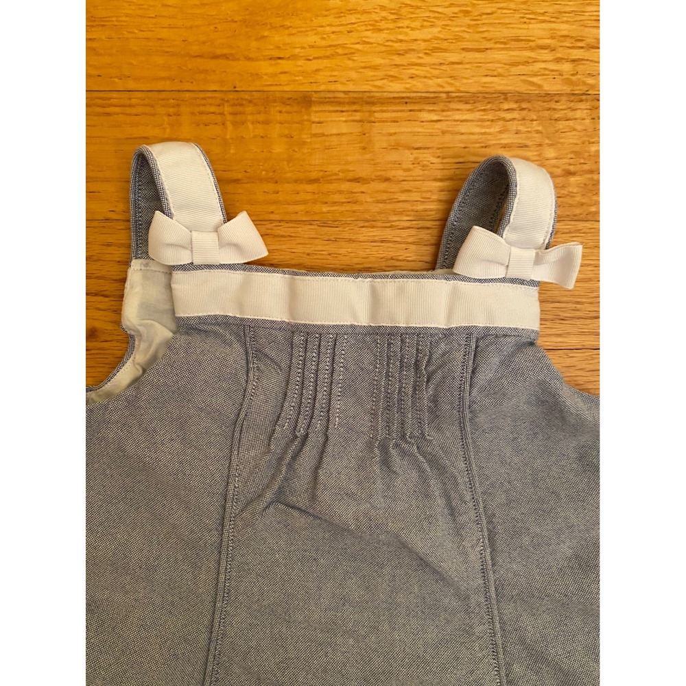 Janie and Jack Jumper Dress Toddler Girls 12-18M Blue Excellent Bow Pintuck - Picture 2 of 4